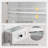 Modern Farmhouse Bathroom Storage Cabinet Over Toilet, 24" X 25"  Wall Mount Medicine Cabinet With Led Light & Barn Doors, White