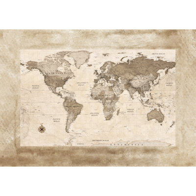 Vintage Us Map 1 Piece Wrapped Canvas Painting