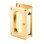 Brass Closet Pocket Door Passage Pull, 3-3/4” x 2-1/2” Pull for 1-3/8” x 1-3/4” Thick Doors, Polished Brass (Single Pack)