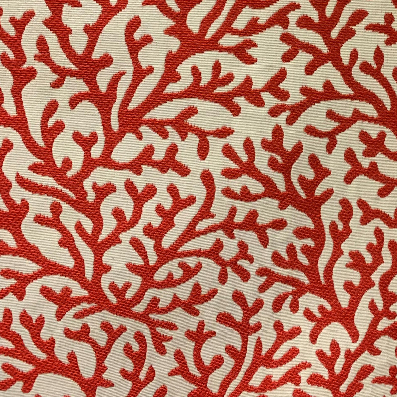Bleu de turquoise Plutus, motif floral crème Coussin décoratif, 18 po x 18 po, Rouge