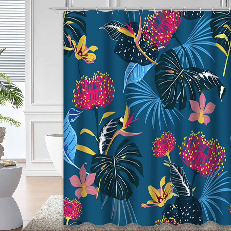 Rideau de douche Blue Beach, L 72 po x l 78 po