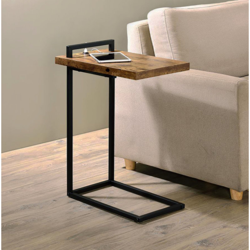 C-Table avec port de charge USB Table de bout de salon Table d'appoint Table d'appoint