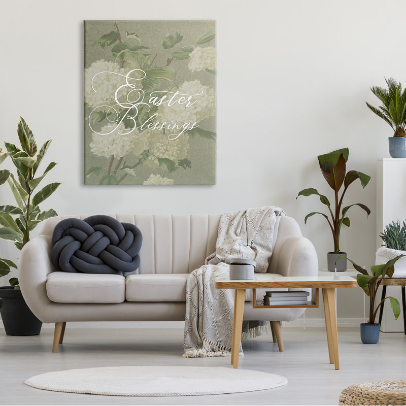 «Pâques, bénédiction de Pâques, hortensias blancs, vert, noir, estampe numérique encadrée, art texturé par Daphne Polselli