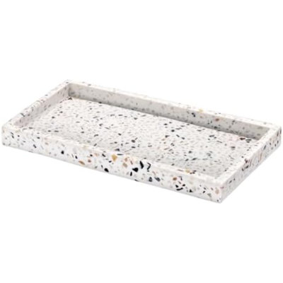 Plateau de meuble-lavabo de salle de bain, plateau d'évier de cuisine en résine 8 x 4 pouces pour distributeur de savon, support de plaque de comptoir de salle de bain pour serviette de savon, mini, Terrazzo