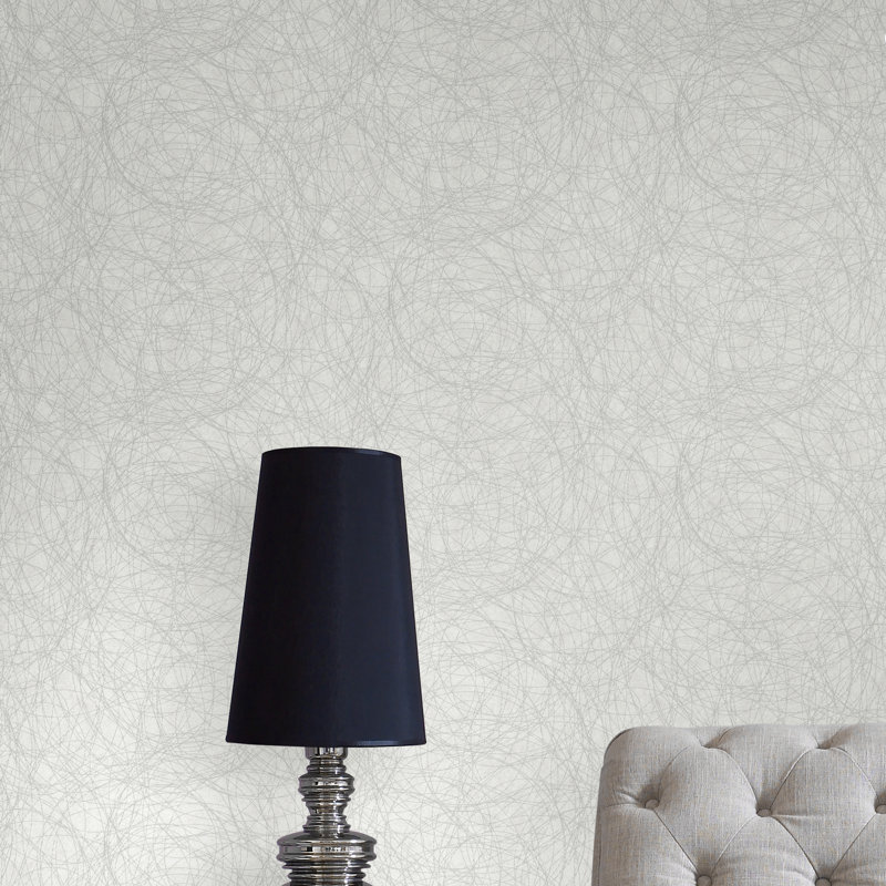 Rouleau de papier peint 33 pi x 20,5 po Twist, Blanc / argent