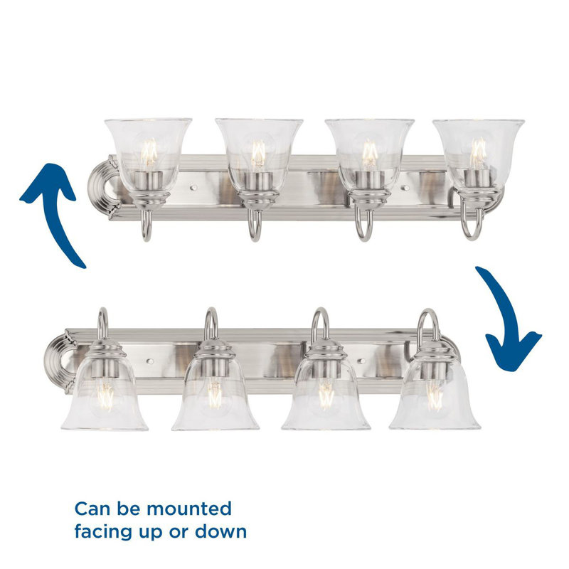 4 - Light Dimmable Vanity Light, Silver