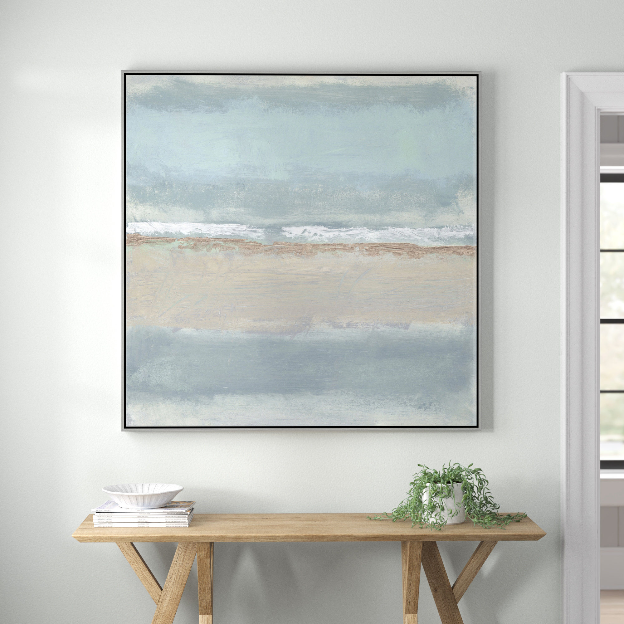 Serenity 1 by Filippo Ioco, Silver , 45" H x 45" W x 2" D
