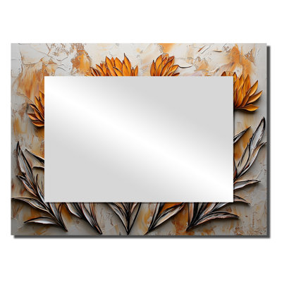 Sunset Thistle Song Harmony II - Floral Mirror For Wall Art Decor - Printed On Metal