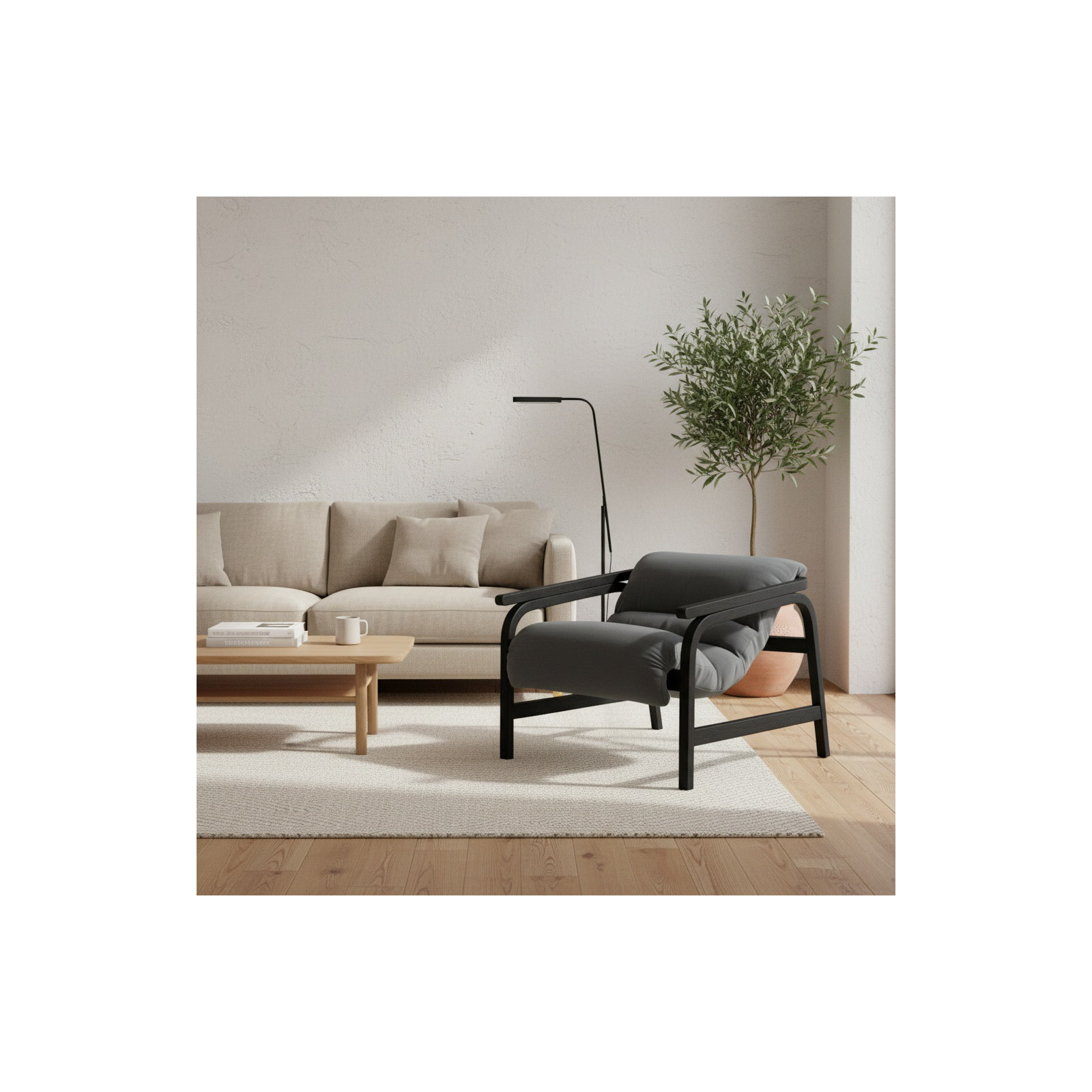 Cellire Chair, Black, Charcoal Polyester