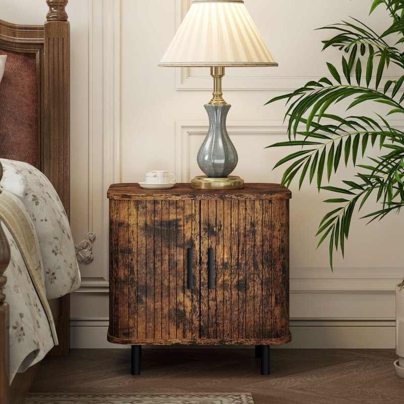 48cm W Engineered Wood Bedside Table
