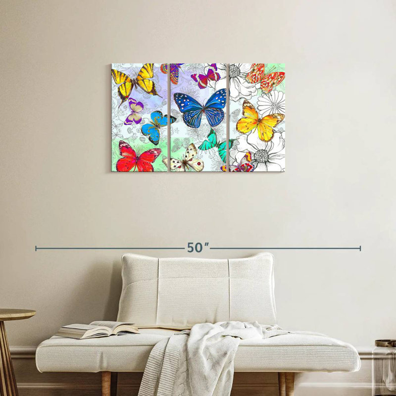 Papillons à fleurs Brampt, H 20 po x l 33 po