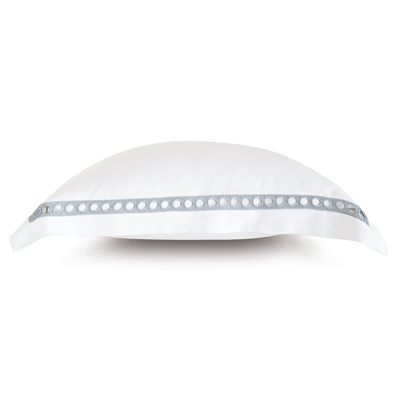 Celine Cotton Pillow Sham, White/Silver, Euro