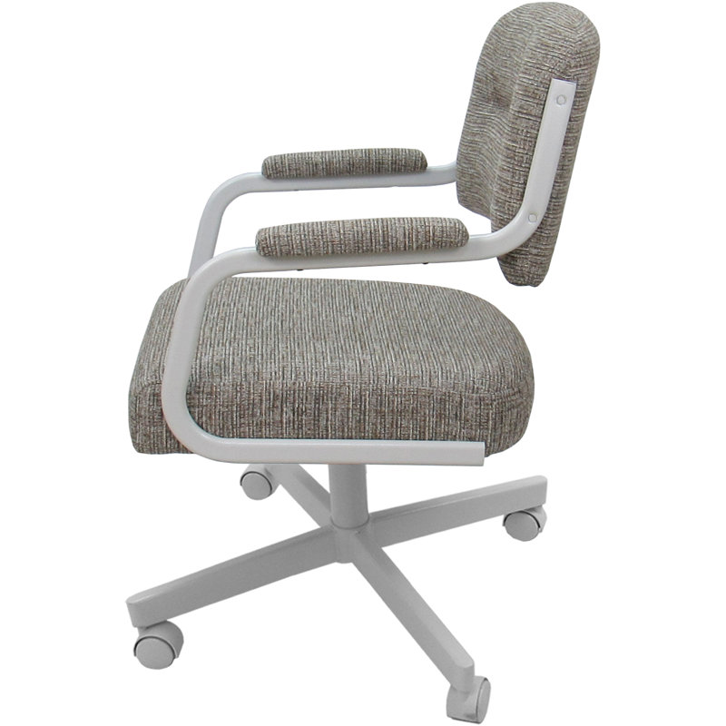 Chaise avec accoudoirs en métal Lanja Makena, Blanc