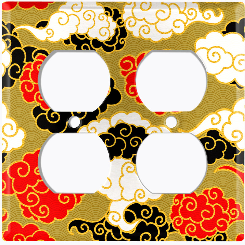 Patterned 2 - Gang Toggle Light Switch Standard Wall Plate