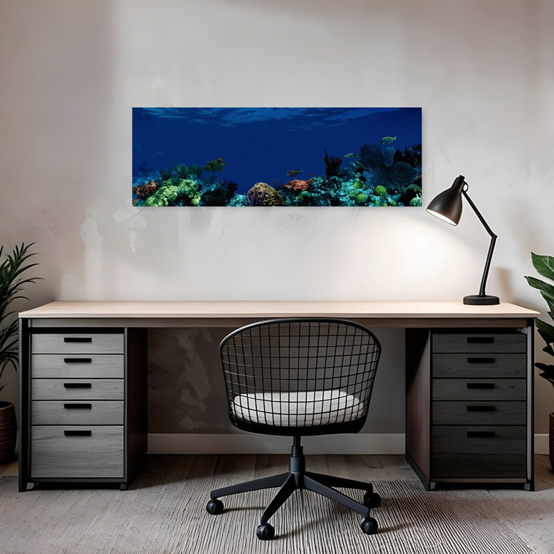 Underwater Colourful Fish Ocean Tropical Wall Art, H 12 po x l 36 po