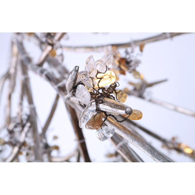 Luminaire suspendu Light Branch Bloom Vivant Citrine Beats, Bronze antique, Cristal de roche