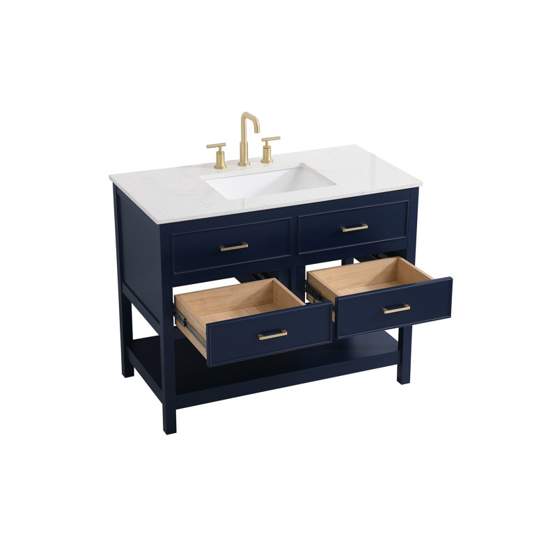 Ensemble de meuble-lavabo simple 42 po Sinclaire, Bleu