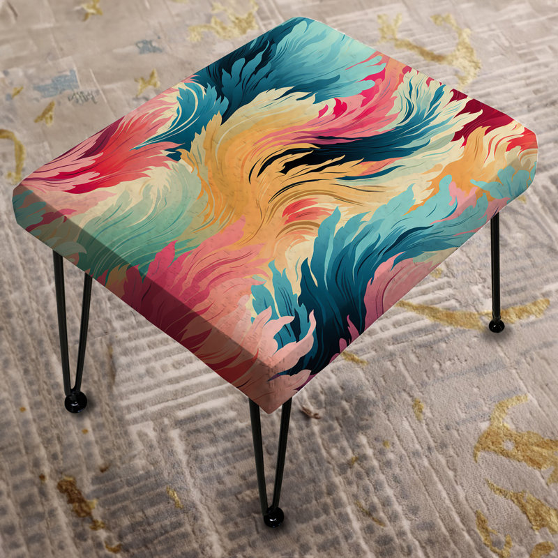 Repose-pieds coloré abstrait Boho Ikat Whirl Spirit