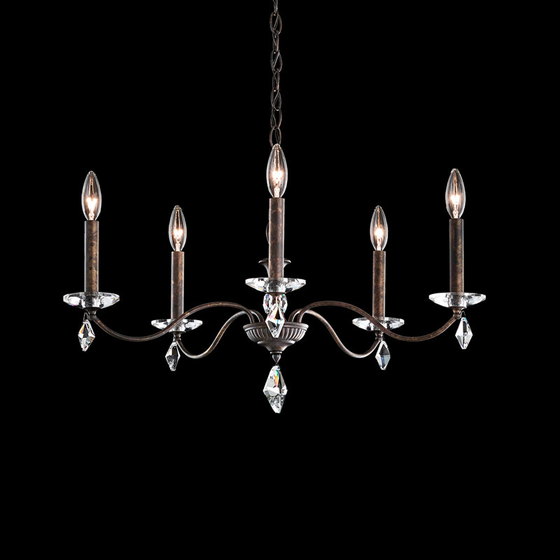 5 - Light Chandelier, Heirloom Gold
