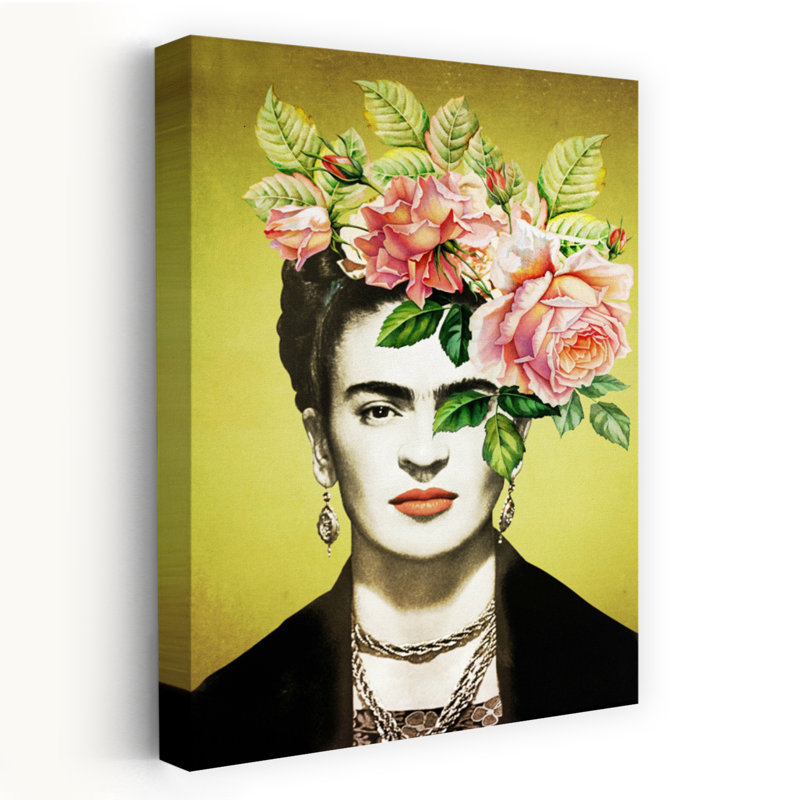 Art contemporain rétro, portrait de rose abstrait, printemps, H 12 po x l 8 po