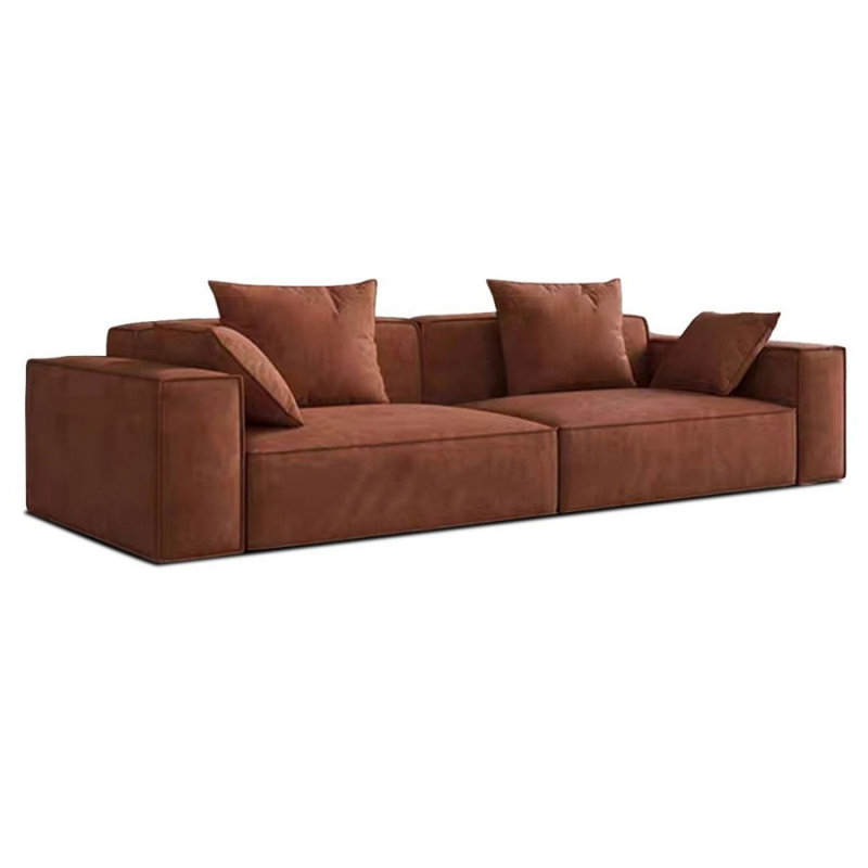Coussin modulaire orange en polyester, Orange, H 28,35 po x l 110,24 po x P 39,37 po, 4