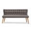 Banc rembourré 3 places moderne Melody en gris, H 32,36 po x l 62,72 po x P 23,97 po