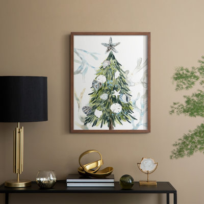Coastal Christmas Shell Collection, reproduction encadrée B - bois massif