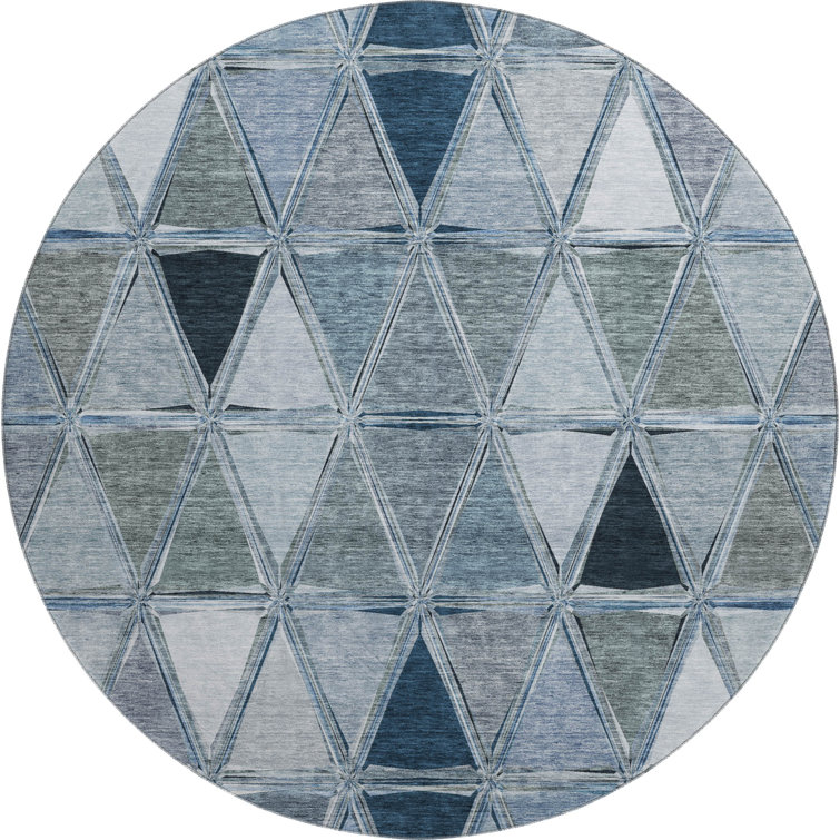 Premium Machine Washable Prisco Blue Rug