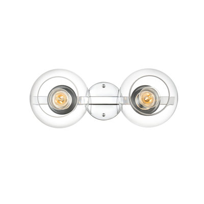Nathalie 2 Light Glass Dimmable Armed Sconce