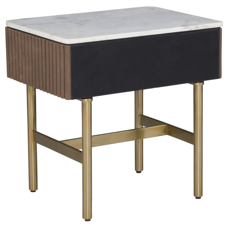 One Drawer End Table, White