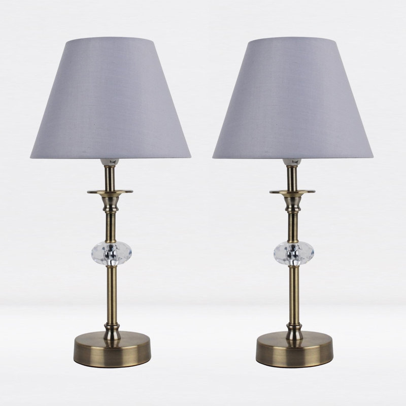 Larrison Metal Table Lamp, Antique Brass, Gray