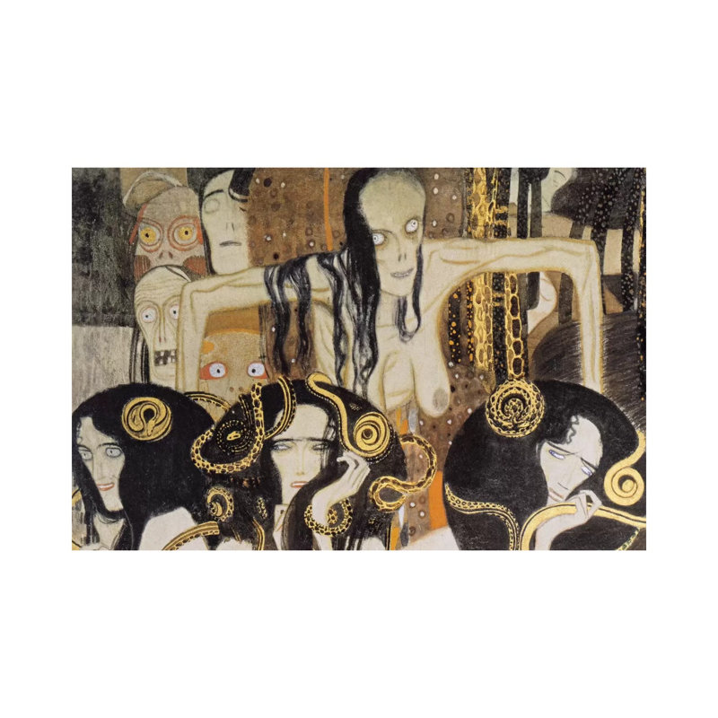 Gorgonen 3 (the Three Gorgones: Sickness, Madness, Death) by Gustav Klimt - Wrapped Canvas Print, 20.32 cm H x 30.48 cm W