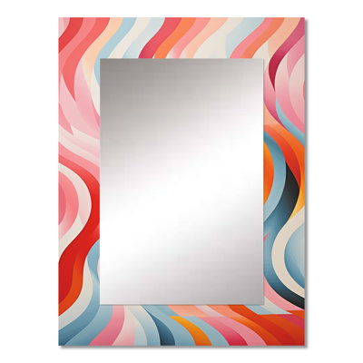 Colorful Op Art Surrealism I - Op Art Mirror, Modern Decorative Wall Mirror, Printed Metal Art
