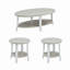 Ensemble de 3 tables basses contemporaines en bois, table basse ovale avec tablette