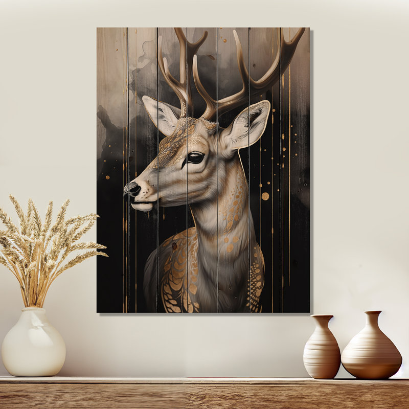 «Canario Deer Portrait In The Wild» sur impression sur bois, H 40 po x l 30 po x P 0,78 po