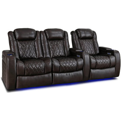 Tuscany Upholstered Home Theater Seating with Cup Holder