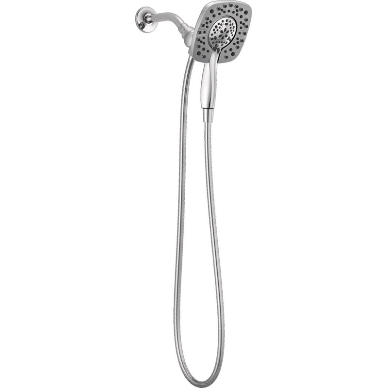 Pomme de douche double à 4 jets avec douchette In2ition, Chrome chrome