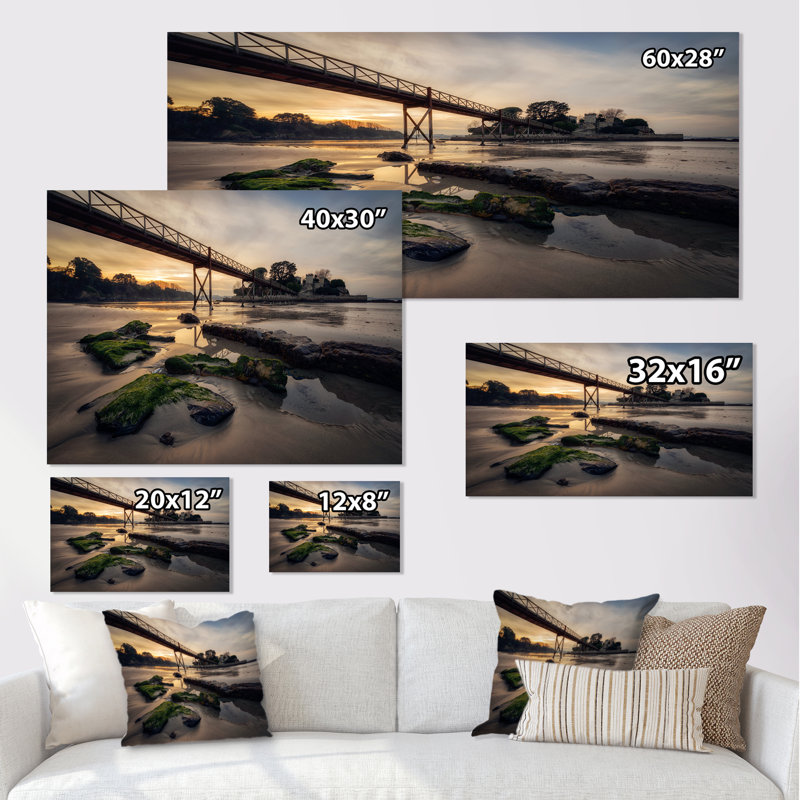 Pont Santa Cruz De Oleiros - photographie sur toile, H 16 po x l 32 po x P 1 po, Toile tendue