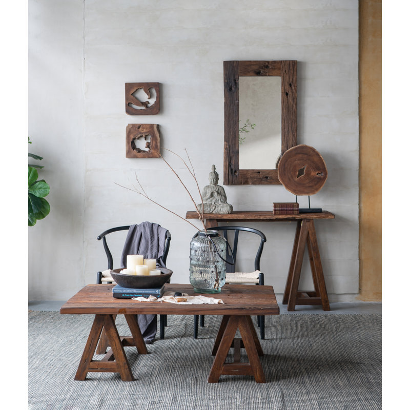Wayne Reclaimed Wood Rustic Rectangular Floor Mirror