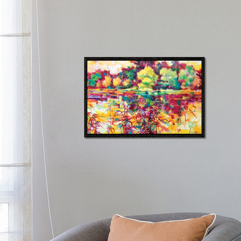 Cannop Ponds II by Doug Eaton - Painting on Canvas, 66.04 cm H x 45.72 cm W, Black Framed