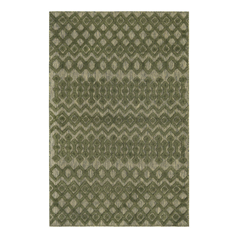 Grise Geometric Indoor / Outdoor Rug, Rectangle 5'3" x 8'