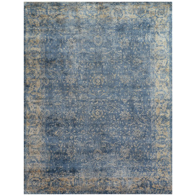Cassina Oriental Hand Loomed Denim/Gold Area Rug