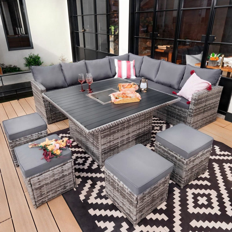 Gallager 11 - Person Garden Lounge Set with Rain Cover