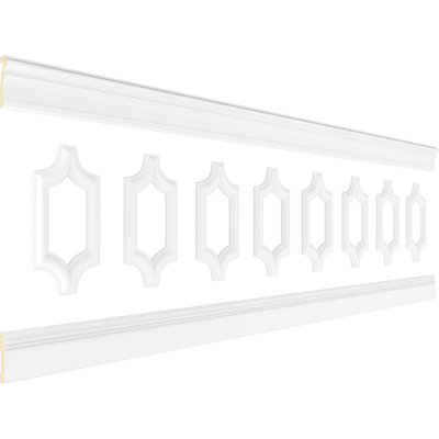 32'' H x 94.5'' W x 0.5'' D Wainscot Panelling