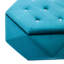 Blue Velvet Polygon Diamond, repose-pieds multi-fonctions, siège et rangement, L 34 po x l 30,5 po x H 13,5 po, organisez vos livres de vêtements dans le rangement de la chambre à coucher-133001303