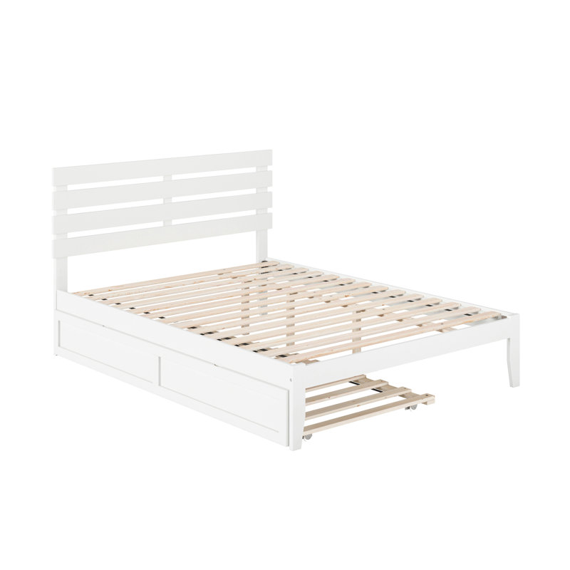 Bronson Slat Bed, White, Queen