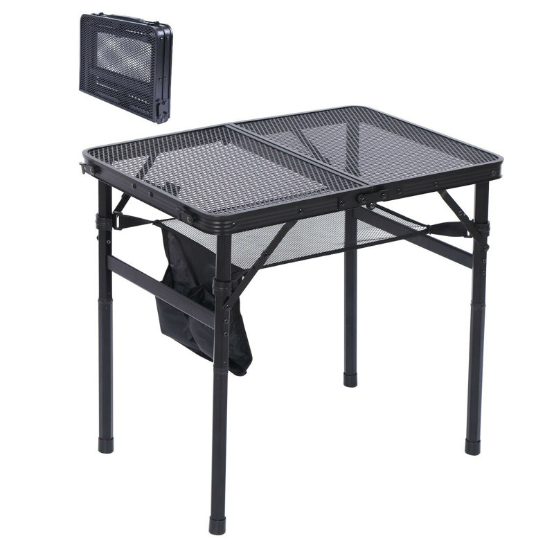 Eugonda Rectangular Metal Outdoor Camping Table , in. W in. D, 15.8" W x 23.7" L x 22.3" H