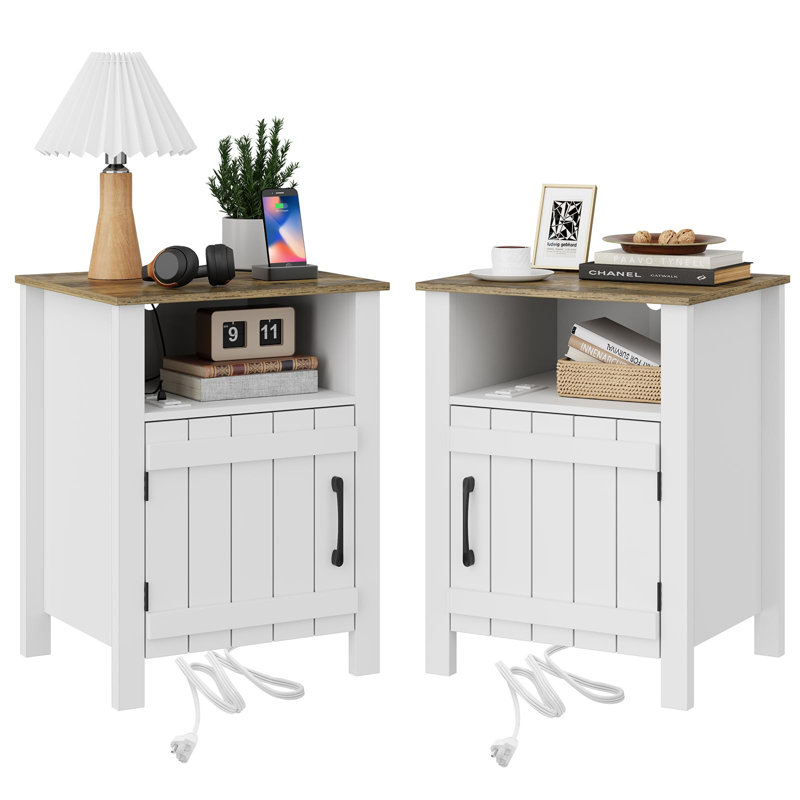 Table de chevet de chambre à coucher (ensemble de 2)