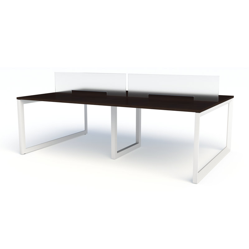 Pivit Frame 4-Person Benching Workstation, 29" H x 141.75" W x 60.5"  D, White