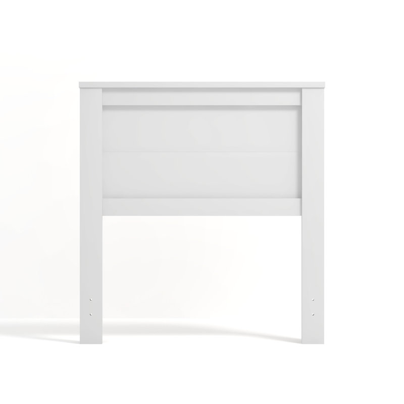 Tête de lit à panneau Tevrat, Blanc, Simple